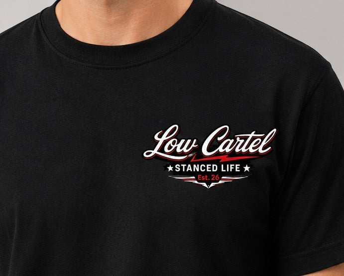 Low Cartel back print shirt designed for JDM and lowered car enthusiasts
