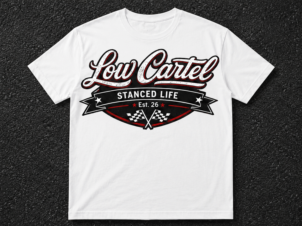 Automotive streetwear tee inspired by JDM and lowered car culture