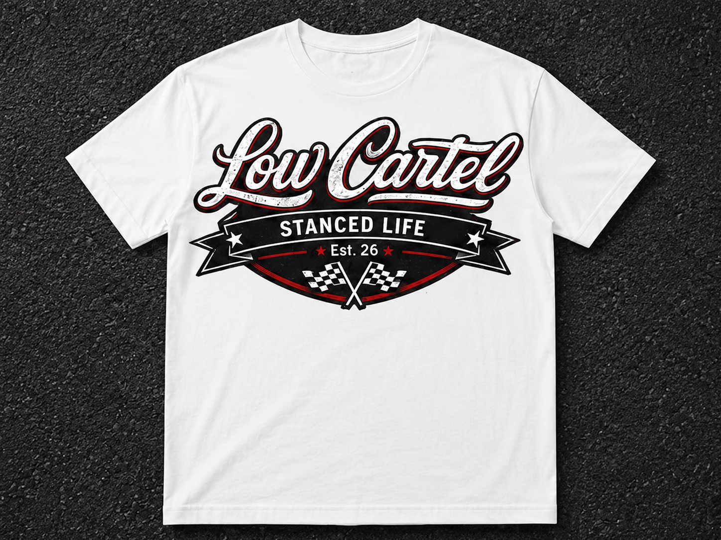 Automotive streetwear tee inspired by JDM and lowered car culture